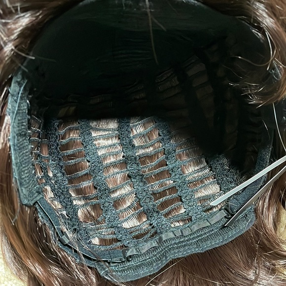 NWT 11” dark brown wig natural puff volume thick top layers adjustable bangs - Picture 11 of 16